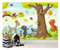 Fototapete Kinderzimmer Wald, Kindertapete Bäume, Waldtiere, Vliesapete, Berge, Wald, Vögel, Fototapeten für Jungen und Mädchen, Hirsch, Teddybär, Schmetterlinge
