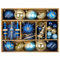 SHareconn Bolas de Navidad, 80 Unidades, 4-12,5 cm, Bolas Doradas de plástico irrompible para Adornos para árboles de Navidad, Decoraciones para Fiestas, con cordón para Colgar, Azul Dorado