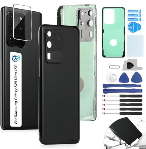 RongZy Coperchio Batteria per Samsung Galaxy S20 Ultra G988B Coperchio Posteriore per Samsung Galaxy S20 Ultra 5G Cover Batteria per Telefono Sostituzione Copribatteria(Nero)