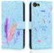 Aisenth Wallet Case for iPhone 7/8 (4.7 inch), Flip Case for iPhone SE 2nd/3rd Generation, Colorful Feather PU Leather Phone Cover for Girls, with Magnetic Closure, Kickstand, Card Slots, Blue