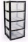 SPECTRAPLAST® 4 Drawer Large Plastic Tower Unit Trolley Chest, School, Office, Home
