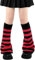 FENXIXIONE Y2k Goth Leg Warmers for Women Harajuku Kawaii Leg Warmers Fuzzy Long Warmer Leg Warmers (One Size,B Black & Red Stripes Flared)
