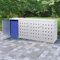 Iiaky Abri de Poubelle Quadruple sur roulettes 240 L Acier Inoxydable,Cabane De Jardin Exterieur, Resine Abri Poubelle