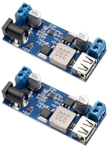 Buck Converter Module Binghe 2 Piezas 24V/12V a 5V/5A Step Down Power Module DC-DC Convertidor de Fuente de alimentación Reductor con Puerto USB Admite Carga rápida Compatible con Arduino