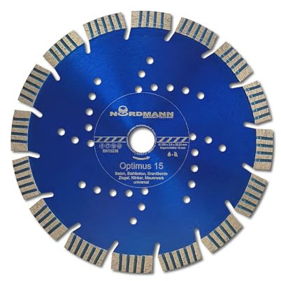 NORDMANN DIAMANTTECHNIK Diamant-Trennscheibe OPTIMUS Ø 350mm x 25,40mm Bohrung, Hochleistungsscheibe für Beton, Stahlbeton, Klinker, Ziegel, Granit