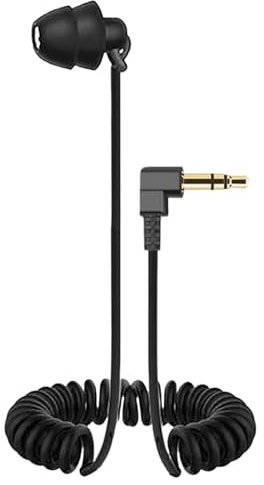 Auriculares de un solo lado de 3,5 mm | Auriculares con resorte, auriculares con cable, audición inalámbrica, auriculares estéreo con aislamiento de ruido, conector de 3,5 mm para smartphones