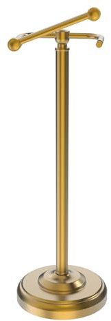 WZKALY Toilet Paper Holder Stand, Brushed Brass Toilet Paper Holder Free Standing, Post Pivoting Design & Stable Weighted Base SUS304 Stainless Steel for Bathroom(Mega Roll)