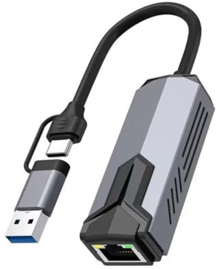 Koolenry RJ45 Ethernet Adapter USB 3.0 TYPE-C 5G Wired Network Card 5000Mbps High Speed for Notebook Desktop Computer Tablet