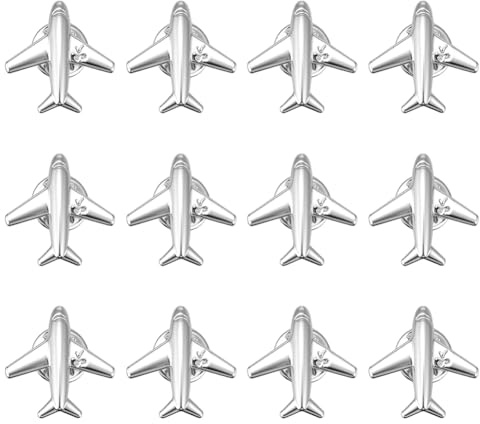 PH PandaHall 12 Stück Flugzeug Brosche Flugzeug Broschen Kleine Flugzeug Brosche Flugkragen Abzeichen Flugzeug Anstecknadel Für Damen Und Herren Rucksack Hemd Tasche Krawatte Anzug Zubehör 2.15x2.2cm