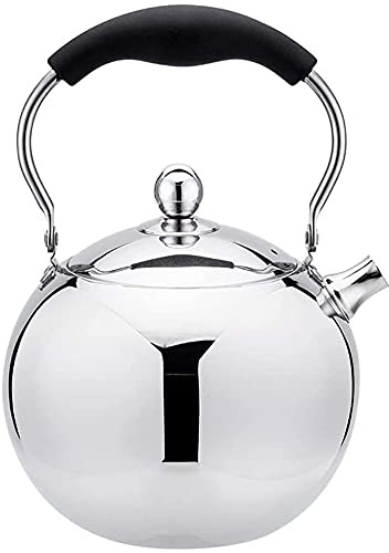 Gas Kettle with Whistle, Stainless Steel Teapot for Tea and Coffee, Stovetop Safe Non-Electric Kettle for All Heat Sources