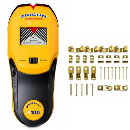 Zircon® StudSensor™ A100 Stud Finder w/Live Wire Detection & Hanging Kit | Easy-to-use stud finder with wood and metal stud detection up to 1-1/2 in. deep and live wire alerts for wall projects.