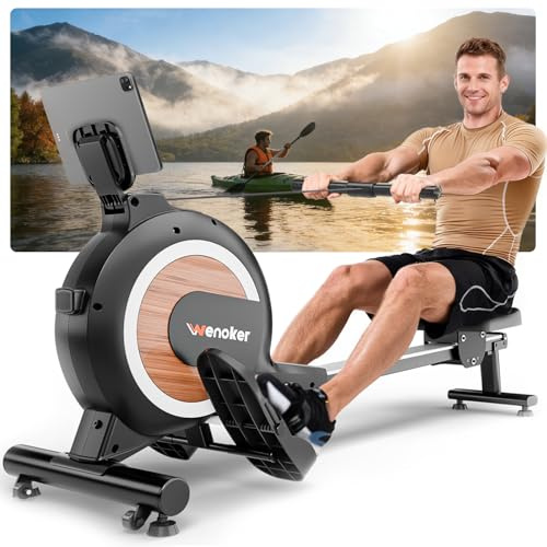 [2026 Neu] Wenoker Magnet-Rudergerät für Zuhause, 160 kg, 16/32 Stufen | LCD-Monitor, leiser Magnetwiderstand. Ideal für Ganzkörpertraining, Cardio & Heimfitness. Platzsparend, schnell montiert.