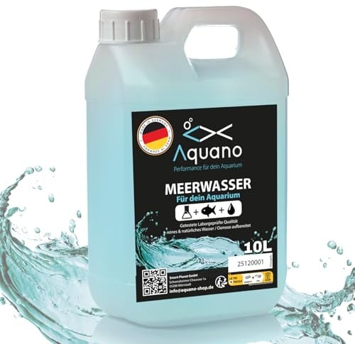 AQUANO Meerwasser Aquarium Riffwasser 2 x 20 L, gebrauchsfertig, hochrein | Osmosewasser, Salinität, Nano Aquarium, Meerwasseraquarium, laborgeprüft, 2 x 10 L, hochrein, gebrauchsfertig, Aquarium,
