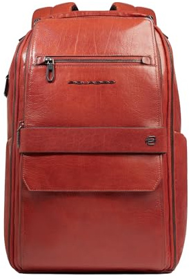 Piquadro Personalisierbarer Reiserucksack mit Laptop-Fach Mann Leder terracotta