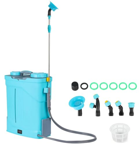 Akku Drucksprüher Kompatibel mit Makita 21V Akku,20L Gartenspritze | mit Teleskop-Lanze (47-80cm)5 Düsen & Filter, Schultergurt für Unkraut, Düngen(Batterie nicht im Lieferumfang enthalten)