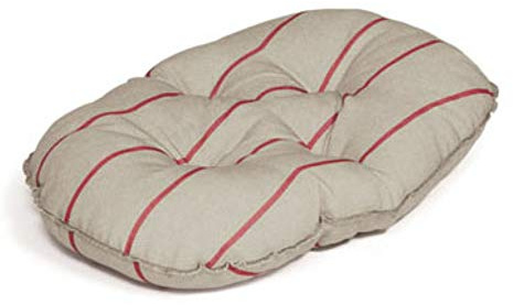 Danish Design Heritage Herringbone Beige and Burgundy Stripes Soft Quilted Dog/Puppy Mattress 30 Inch