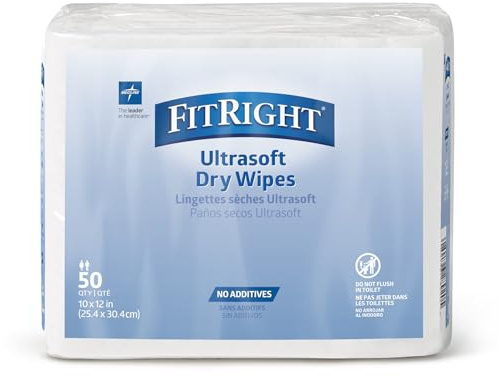 Ultrasoft Dry Cleansing Wipe, 25cm x 33cm (bag of 50)