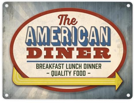 trendaffe - Metallschild mit Classic American Diner Motiv