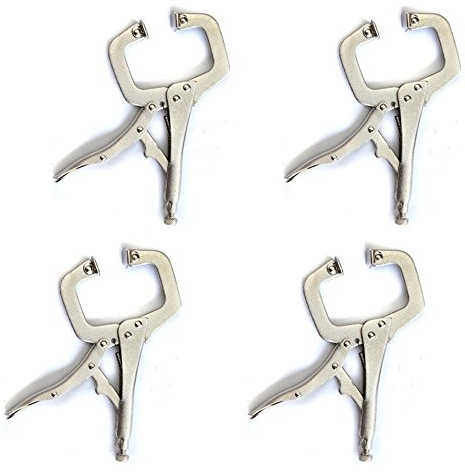 NUZAMAS Set di 4 morsetti di bloccaggio a C da 15,2 cm con cuscinetti girevoli in acciaio, morsa a C per saldatura