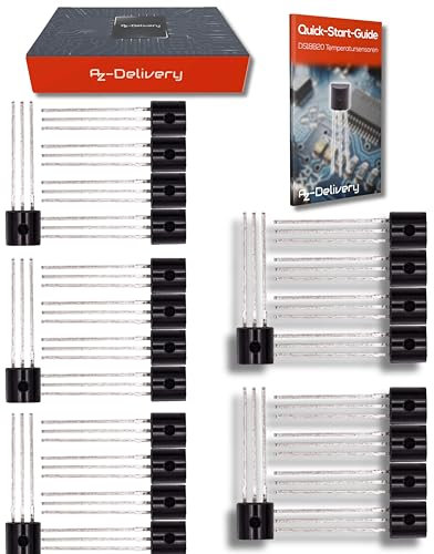 AZDelivery 25 x DS18B20 Digitaler Temperatursensor TO92-55°C - +125°C kompatibel mit Arduino und Raspberry Pi inklusive eBook!