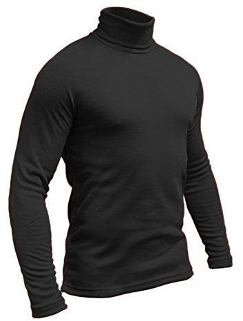Hann Brooks Mens Soft Cotton Ski Golf Polo Roll Neck Top Black, Brown, Grey, White S M L XL 2XL 3XL (L, Black)