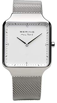 Bering Damen Quarz Uhr | Armbanduhr 32 mm Edelstahlgehäuse und Zifferblatt | Milanaisearmband | Saphierglas | 3 ATM | 15832