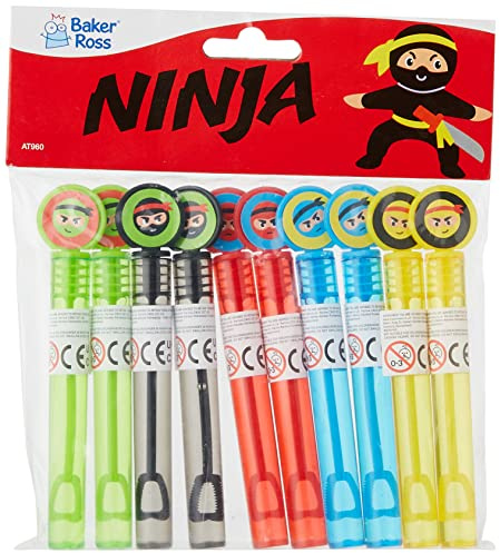 Baker Ross Seifenblasen „Ninja“ zum Anfassen, für Kinder Partytaschen und kleines Spielzeug für Kinder (10 Stück)