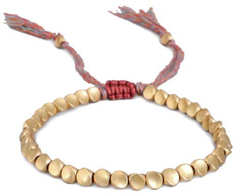 Tibetanisches Kupfer-Perlen-Armband – GOODCHANCEK handgefertigtes, buddhistisches Armband, verstellbares Glücksarmband für Damen und Herren…