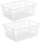 iPEGTOP Wire Stroage Baskets, Farmhouse Metal Wire Basket Freezer Storage Organizer Bins with Handles for Kitchen Cabinets, Pantry, Closets, Bedrooms, Bathrooms, 2 Pack - White