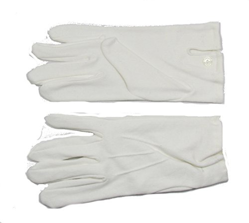 Uniform Store London Handschuhe Parade Handschuhe Baumwolle Knopfverschluss weiß R320, weiß, S