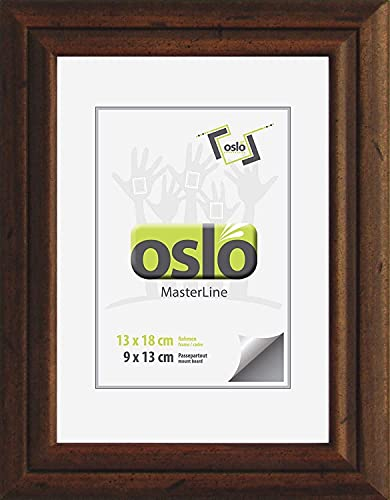 Oslo Masterline Bilderrahmen 13 x 18 dunkel braun Holz Echt-Glas Antik-optik Aufsteller vintage Foto-rahmen Portrait
