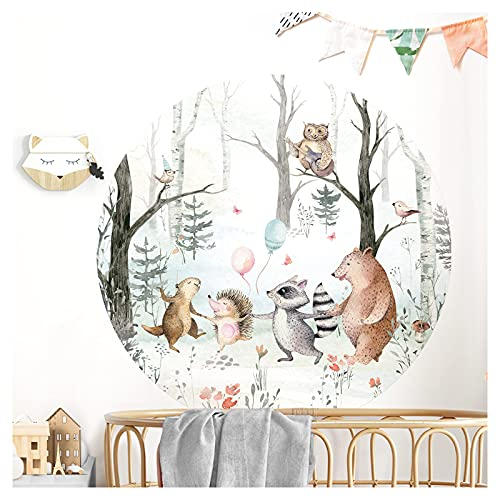 Little Deco Wandtattoo Kinderzimmer Wandsticker Tiere Wald I Wandbild 60 x 60 cm (BxH) I Wandaufkleber Spielzimmer Mädchen Junge Wanddeko Baby Poster DL635