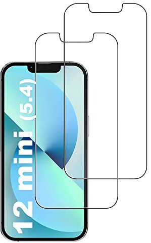[2 Stück] Panzer Schutz Glas kompatibel mit iPhone 12 Mini [5,4 Zoll] Displayschutzfolie Nano-Tech Schutzfolie [kein Glas] 9H Folie,100% Fingerabdrucksensor