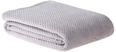 Sleepdown Luxus-Waffel-Fleece-Überwurf für Sofa, superweich, warm, gemütlich, Wabenstruktur, Bettdecke, Tagesdecke, 150 x 200 cm, Silbergrau