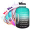 QuiFit 2.2 Litre Motivational Water Bottle - with Straw & Time Marker,Wide Mouth,BPA Free,Reusable,Ideal for Gym,Outdoor Sport,Home & Office (Green-Black, 2.2 Liter)