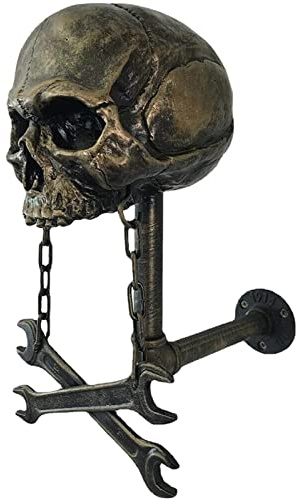 Support De Casque De Moto Tête De Mort, Tête De Mort Résine Artisanat Support Mural Pour Casque De Moto, Cintre De Casque Tête De Mort Pour Casque De Baseball De Rugby A