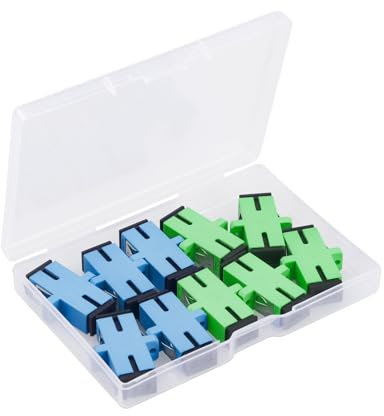 Duogalia Lot de 10 coupleurs à fibre optique, SC femelle vers SC femelle UPC et APC Simplex mode unique, connecteur Internet réseau avec panneau de montage