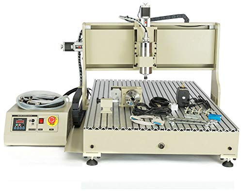 LENJKYYO Graviermaschine Router Maschine CNC 6090 Komplette kit 2.2KW USB 4 Achsen Fräsmaschine Fräser 4Axis Router Graviermaschine Spindelmotor+Mill+VFD