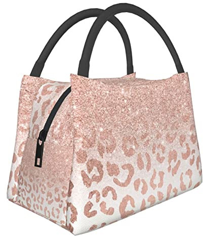 Sac à déjeuner isotherme à paillettes or rose pour homme et femme