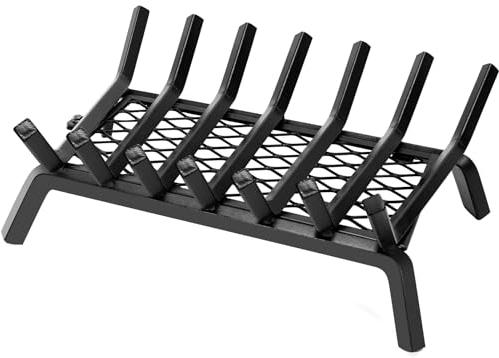 INNO STAGE 53,3 cm Kaminroste Brennholz Kaminholz Holzregal mit Glurthalter, innen Schmiedeeisen Grill Kamin Holzrost für Outdoor Camping Kochen