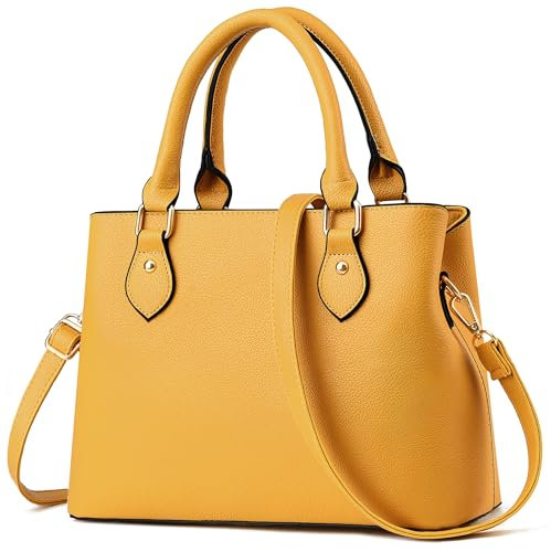 CHICAROUSAL Geldbörsen und Handtaschen für Damen, Leder, Crossbody-Taschen, Damen-Umhängetasche, Senfgelb Cc