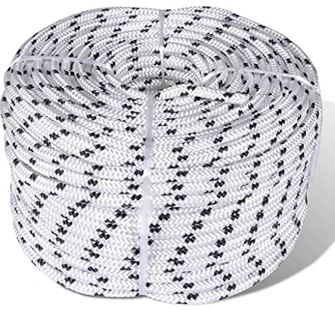Tools 6mm x 50m Braided Rope Coil Boat Line Polyester Marine Industrial Rigging Lines Genoa Sheets High Strength Low Stretch Resistant Uv Abrasion Chemicals