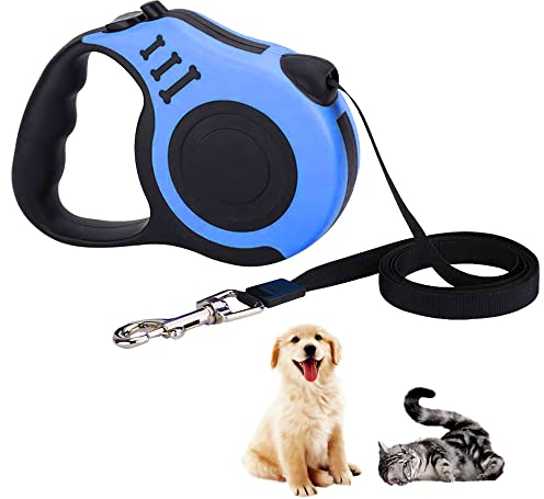 Hundeleine, Einziehbar Hundeleine,hundeleine ausziehbar,für Kleine, Mittlere und Große Hunde, Blau, 3 m