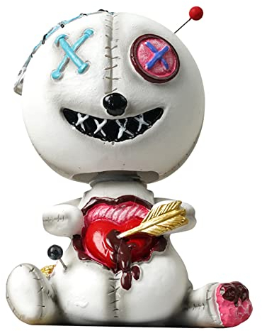 Ekakashop Halloween-Auto-Dekoration, Voodoo Puppen-Ornament Auto Armaturenbrett Dekorationen Schütteln Die Voodoo-Puppe Dekorationen für Zuhause Halloween für den Tisch Innenräume