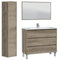 HOMN LIVING Mueble de Baño Devin con 3 Cajones, Espejo y Columna 2 Puertas, Acabado en Nordik, 100 cm (Ancho) x 45 cm (Fondo) x 86 cm (Alto)