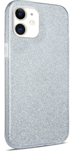 MHtech Glitter Case for iPhone 11, Bling Sparkle Shockproof Cute Sparkly Case Cover for Women and Girls. Protective Case for iPhone 11 (Silver)
