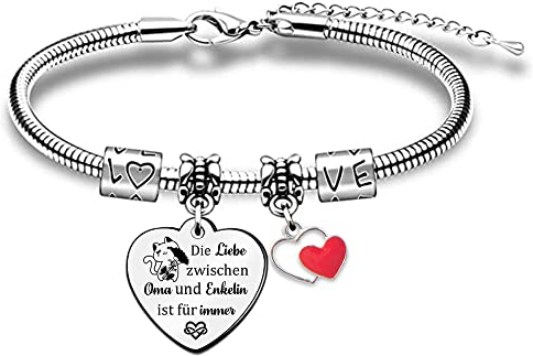 Armreifen Frauen Oma Enkelin Liebe für Immer Handgelenk Armband verstellbar Muttertag Großmutter Geburtstagsgeschenk Rosa Blume Schmuck Familientag Schönes Andenken Schätzen Weihnachtsgeschenke