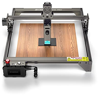 ATOMSTACK S10 PRO Laser Graviermaschine, 50W CNC Lasergravur Maschine mit 10W Ausgangsleistung, Augenschutz Fixfokus Laser Cutter, Hochpräzises für Gravieren und Schneiden Holz Metall Acryl,410*400mm