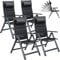 Casaria® Gartenstühle 4er Set Klappbar Gepolstert Alu 8- Fach Verstellbar 120 kg Belastbarkeit Wetterfest Outdoor Balkon Camping Hochlehner Klappstuhl