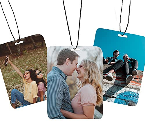 Désodorisant de voiture personnalisé avec photo, désodorisant de voiture avec photo personnalisée double face, breloque pour rétroviseur de voiture, cadeau d'anniversaire, Saint-Valentin